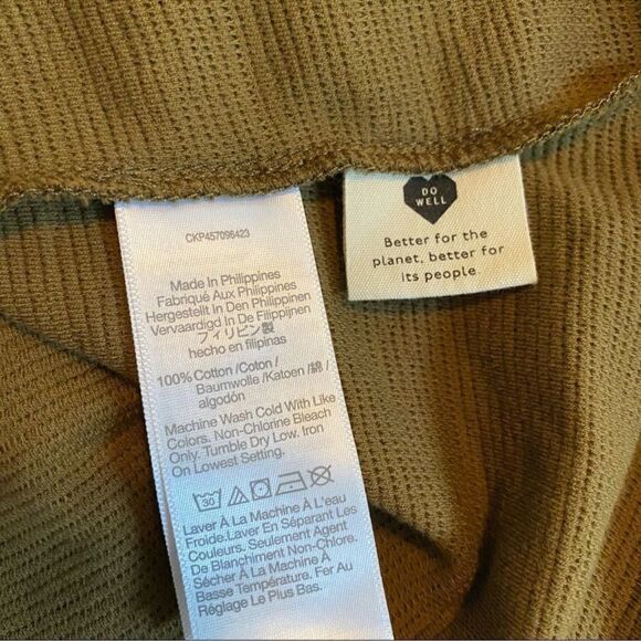 NWT Madewell olive Green textured v neck Dress with Balloon Sleeves small NEW - Picture 3 of 6